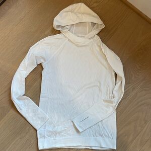 Lululemon cableknit hoodie top thumb holes great layering NWOT size 10 stretch